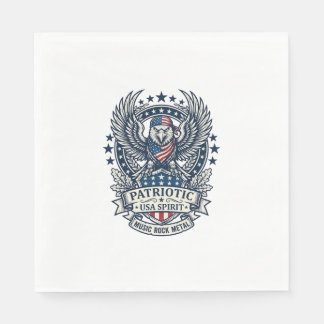 Patriotic Bandanna Rocker Old Glory Music Rock Met Napkin