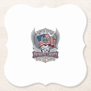Patriotic Bandanna Rocker Old Glory Music Rock Met Paper Coaster