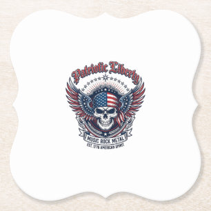Patriotic Bandanna Rocker Old Glory Music Rock Met Paper Coaster