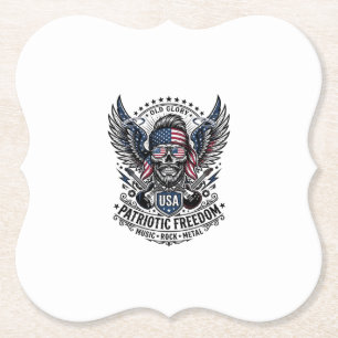Patriotic Bandanna Rocker Old Glory Music Rock Met Paper Coaster