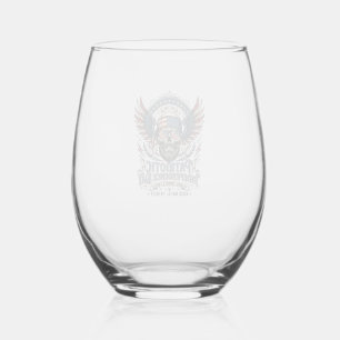 Patriotic Bandanna Rocker Old Glory Music Rock Met Stemless Wine Glass