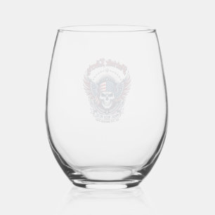 Patriotic Bandanna Rocker Old Glory Music Rock Met Stemless Wine Glass