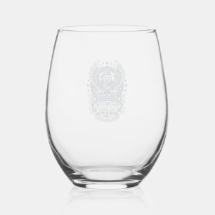 Patriotic Bandanna Rocker Old Glory Music Rock Met Stemless Wine Glass