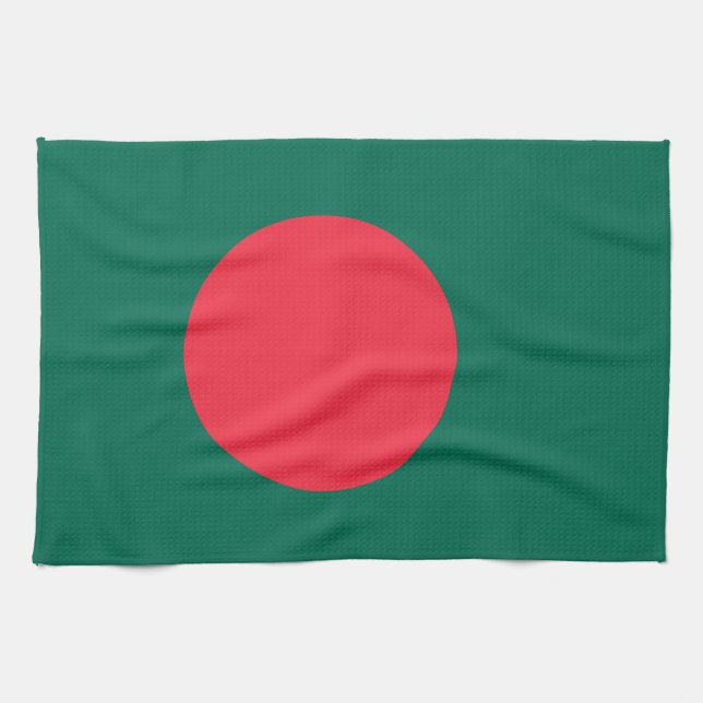 Patriotic Bangladeshi Flag Kitchen Towel (Horizontal)