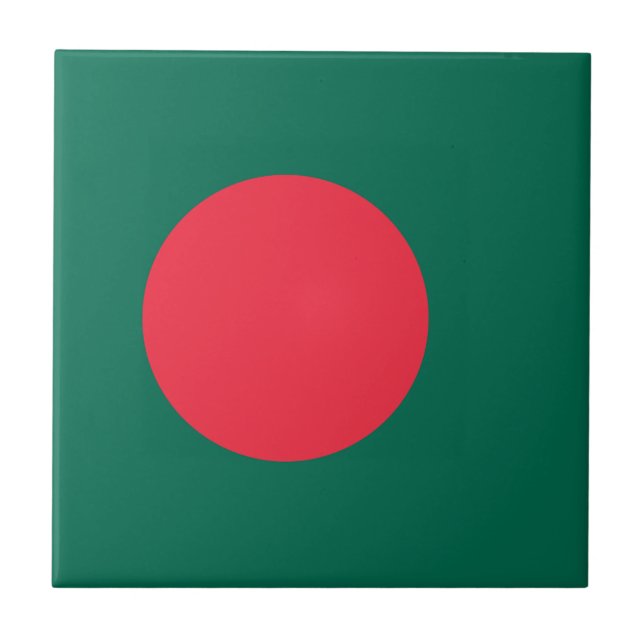 Patriotic Bangladeshi Flag Tile (Front)