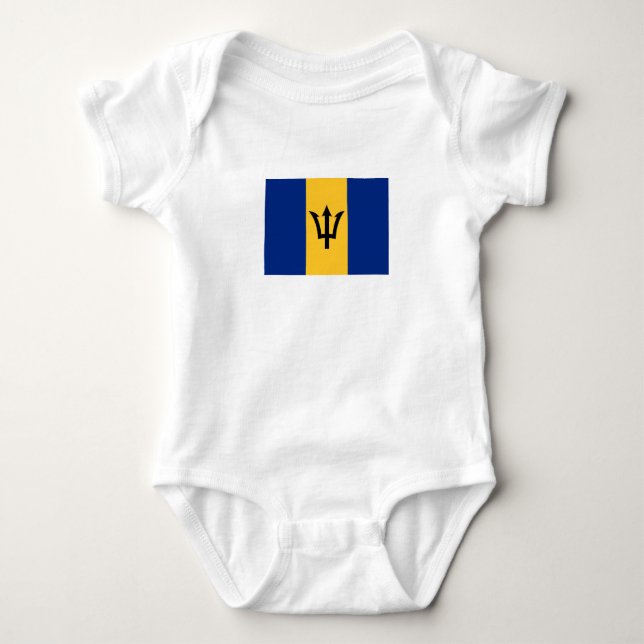 Patriotic Barbados Flag Baby Bodysuit (Front)