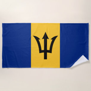 Patriotic Barbados Flag Beach Towel