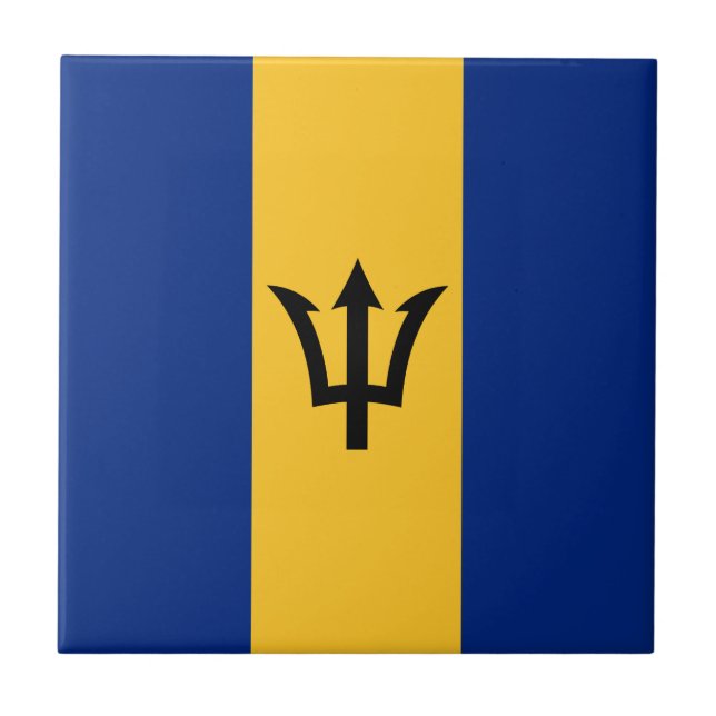Patriotic Barbados Flag Ceramic Tile (Front)