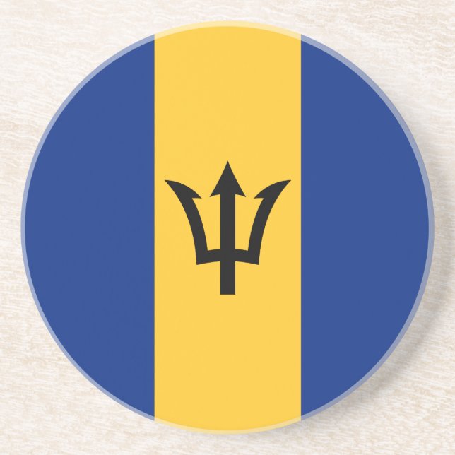 Patriotic Barbados Flag Coaster (Front)