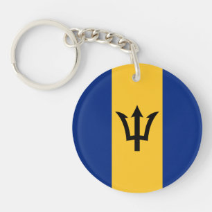 Patriotic Barbados Flag Key Ring