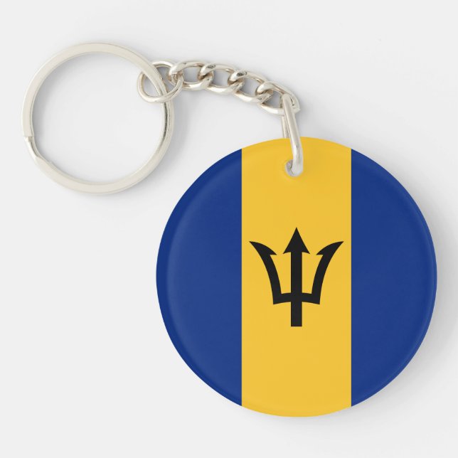 Patriotic Barbados Flag Key Ring (Front)
