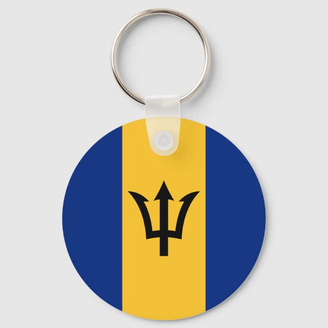 Patriotic Barbados Flag Key Ring (Front)