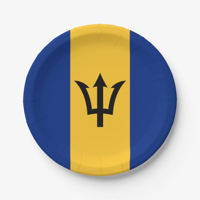 Patriotic Barbados Flag Paper Plate (Front)