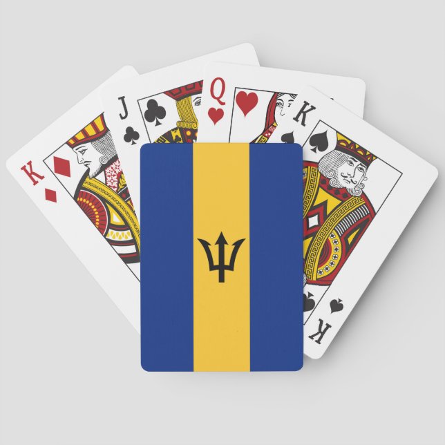 Patriotic Barbados Flag Playing Cards (Back)