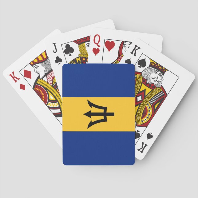 Patriotic Barbados Flag Playing Cards (Back)
