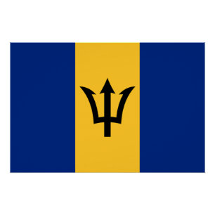 Patriotic Barbados Flag Poster