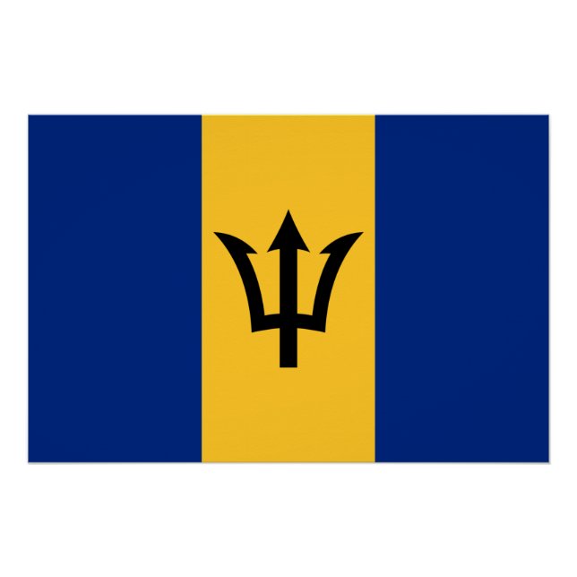 Patriotic Barbados Flag Poster (Front)