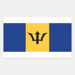 Patriotic Barbados Flag Rectangular Sticker