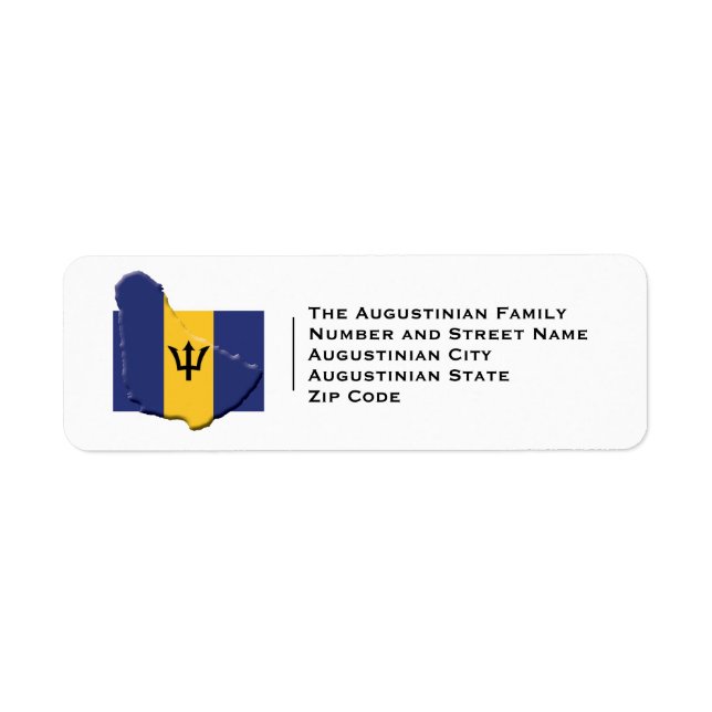 Patriotic | BARBADOS Flag Return Address Label (Front)