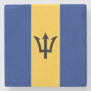 Patriotic Barbados Flag Stone Coaster