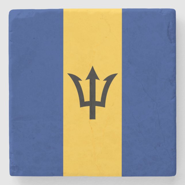Patriotic Barbados Flag Stone Coaster (Front)