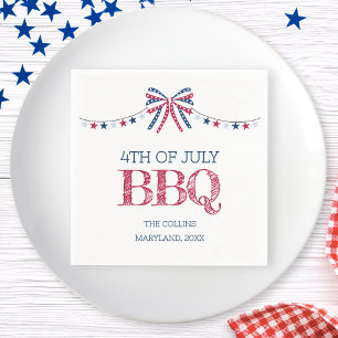 Patriotic Barbeque 4th of July BBQ Summer Party Napkin
