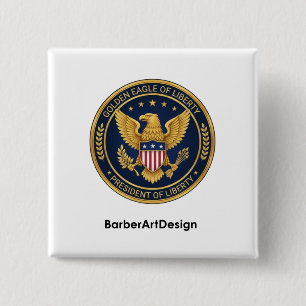 Patriotic Barber Unity Shield - Professional Round 15 Cm Square Badge