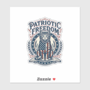 Patriotic Barn Cat Vector Graphic Tee_1