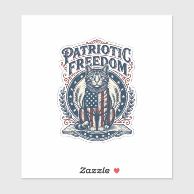 Patriotic Barn Cat Vector Graphic Tee_1 (Sheet)
