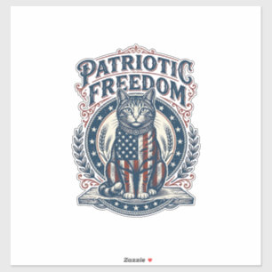 Patriotic Barn Cat Vector Graphic Tee_1
