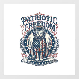 Patriotic Barn Cat Vector Graphic Tee_1