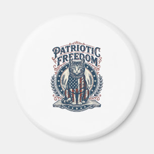 Patriotic Barn Cat Vector Graphic Tee_1 Magnet