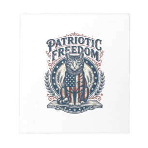 Patriotic Barn Cat Vector Graphic Tee_1 Notepad