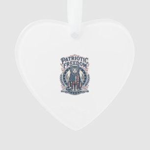 Patriotic Barn Cat Vector Graphic Tee_1 Ornament
