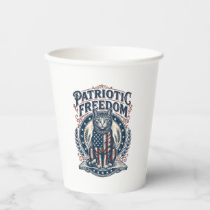 Patriotic Barn Cat Vector Graphic Tee_1 Paper Cups