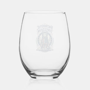 Patriotic Barn Cat Vector Graphic Tee_1 Stemless Wine Glass