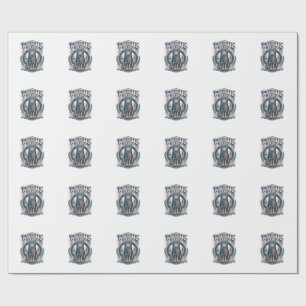 Patriotic Barn Cat Vector Graphic Tee_1 Wrapping Paper