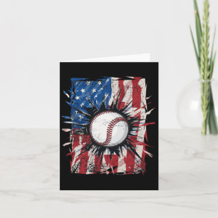 Patriotic Baseball 4th Of July Men Usa American Fl Card