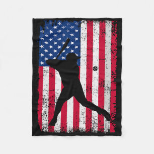 Patriotic Baseball 4th Of July Men Usa American Fl Fleece Blanket