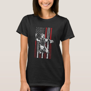 Patriotic Baseball 4th Of July Men USA American Fl T-Shirt