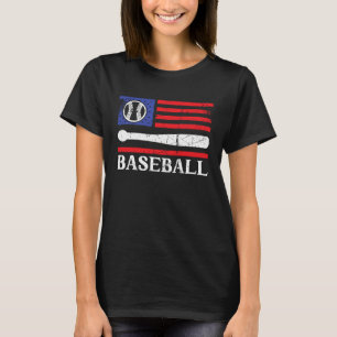 Patriotic Baseball 4th Of July US Flag Baseball Fa T-Shirt