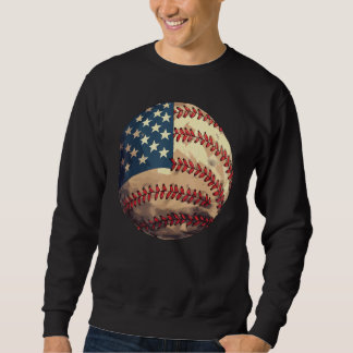 Patriotic Baseball 4th Of July USA American Flag Sweatshirt