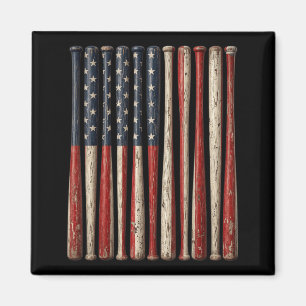Patriotic Baseball American Flag USA 4th of July Magnet