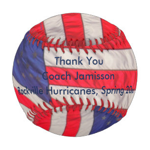 Patriotic Baseball American Flags, Thank You Coach