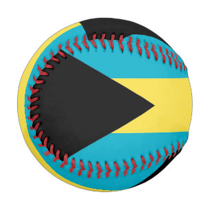 Patriotic baseball ball with flag of Bahamas