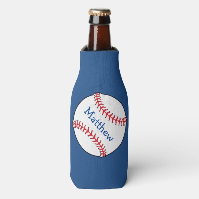 Patriotic Baseball Bottle Cooler (Bottle Front)