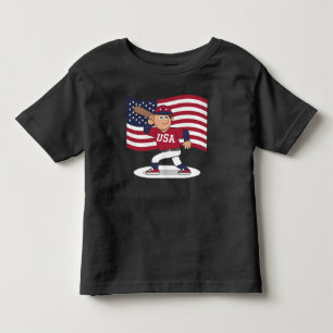 Patriotic Baseball Player Toddler T-Shirt