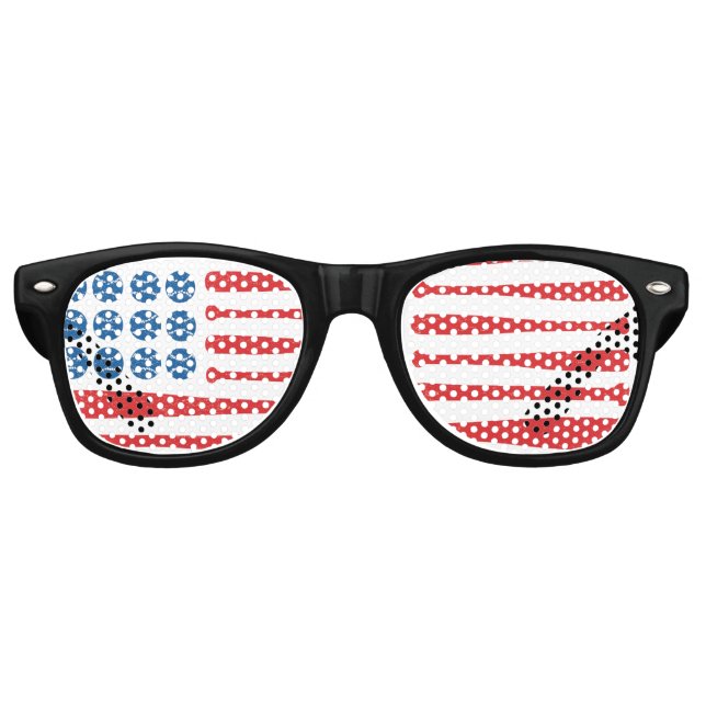 Patriotic Baseball Sunglasses – USA Flag Lens Desi (Front)