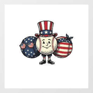 Patriotic Baseball Trio Vintage Vector Shirt_1