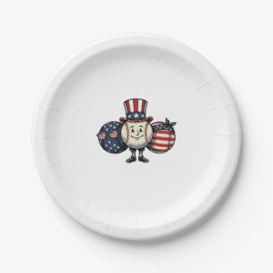 Patriotic Baseball Trio Vintage Vector Shirt_1 Paper Plate